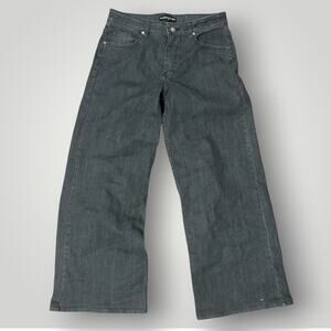 Pool House New York Baggy Wide Leg Jeans Washed Black Size 32 x 30 Made in USA